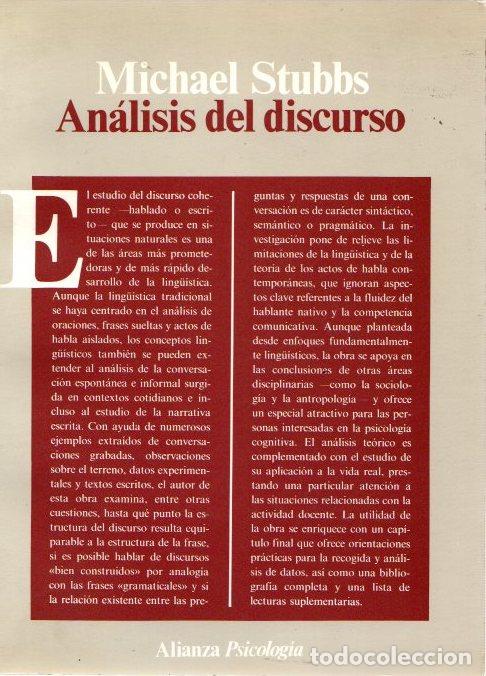 Libros: An&aacute;lisis del discurso - Stubbs, Michael - Foto 1