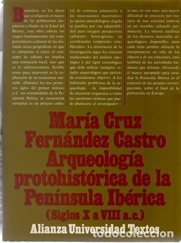Livros em segunda m&atilde;o: Arqueolog&iacute;a protohist&oacute;rica de la Pen&iacute;nsula Ib&eacute;rica. (Siglos X a VIII a.c) - Fern&aacute;ndez Castro, Mar&iacute;a