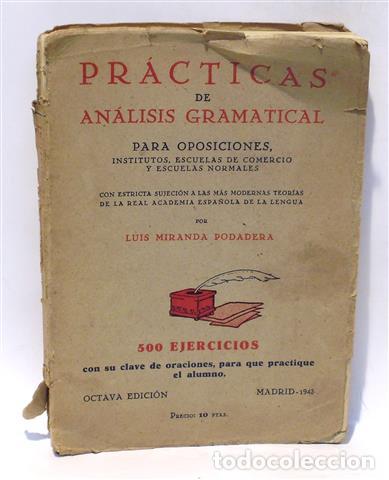 Libros: PR&Aacute;CTICAS DE AN&Aacute;LISIS GRAMATICAL PARA OPOSICIONES, INSTITUTOS, ESCUELAS DE COMERCIO Y ESCUELAS NORMA - Foto 1