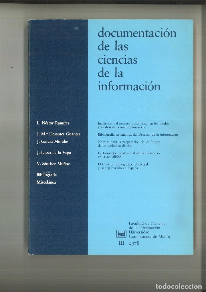 Libros: DOCUMENTACI&Oacute;N DE LAS CIENCIAS DE LA INFORMACI&Oacute;N III. - Foto 1
