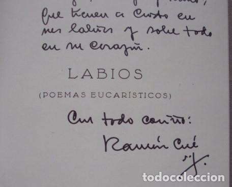 Libros: Labios (Poemas eucar&iacute;sticos) - CU&Eacute; ROMANO, Ram&oacute;n (S.J.) 1958. Dedicado - Foto 1
