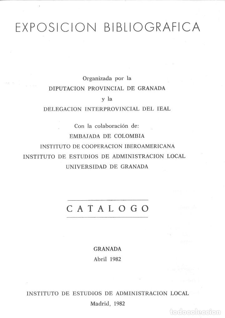 Libros: EXPOSICI&Oacute;N BIBLIOGR&Aacute;FICA. GRANADA ABRIL 1982. CAT&Aacute;LOGO - Foto 3
