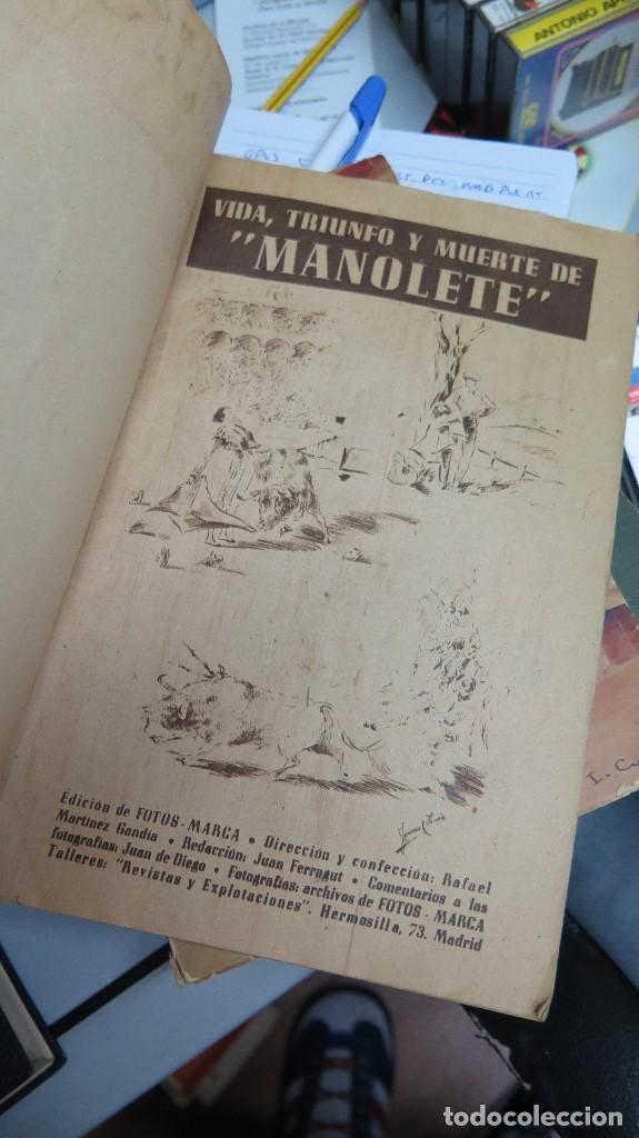 Libros: VIDA TRIUNFO Y MUERTE DE MANOLETE - Foto 2