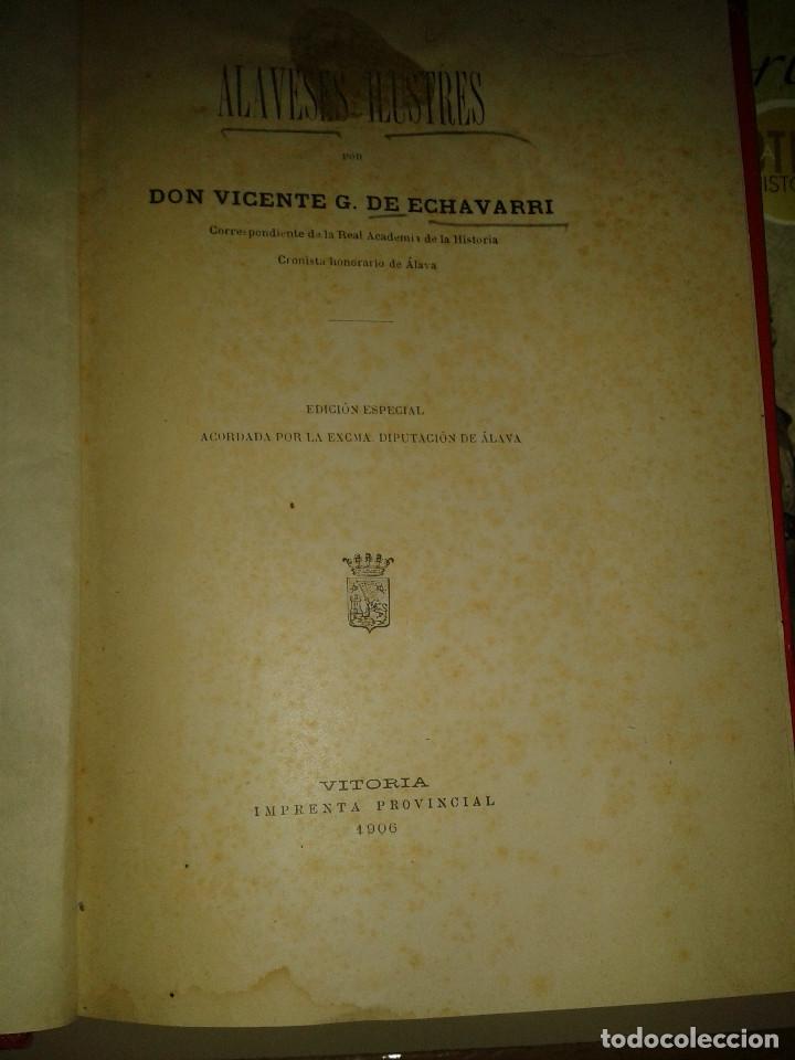 Libros: ALAVESES ILUSTRES. VICENTE G. DE ECHEVARRI - Foto 2