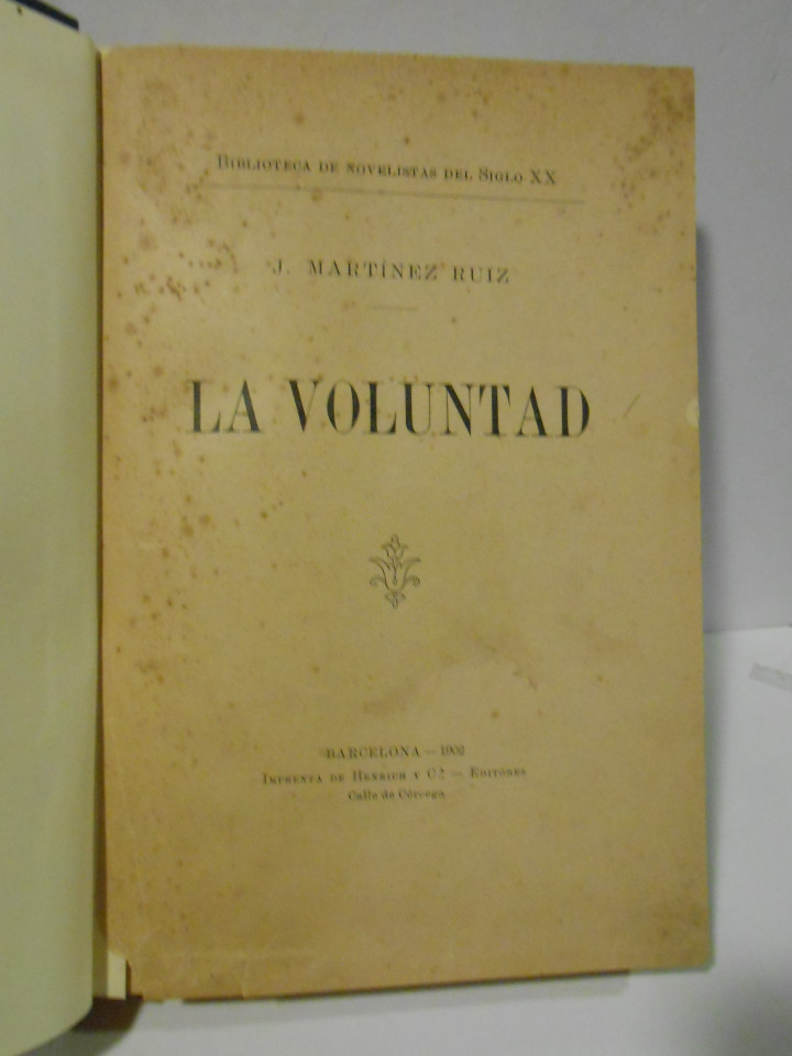 Libros: MARTINEZ RUIZ, J.- - La Voluntad. - Foto 1