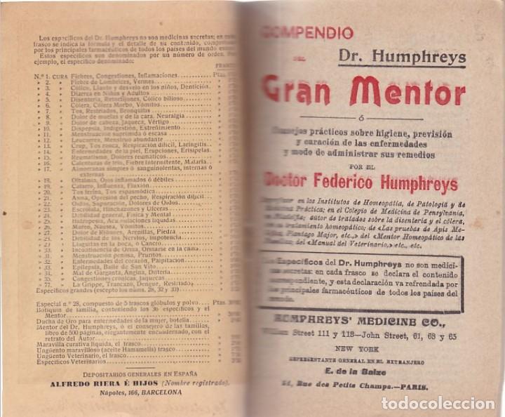Libros: COMPENDIO DEL GRAN MENTOR - DR. HUMPHREYS - EDITORIAL SOPENA / BARCELONA - Foto 2