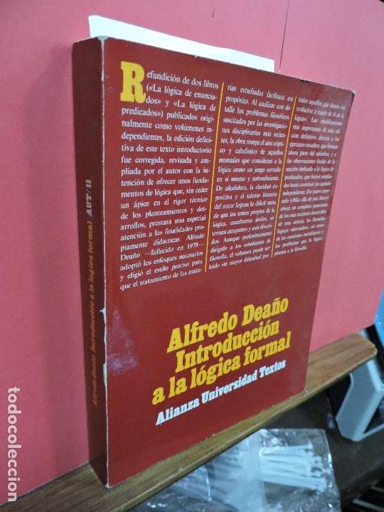 Libros: Introducción a la lógica formal. DEAÑO, Alfredo. Col. Alianza Universidad Textos. Ed. Alianza.