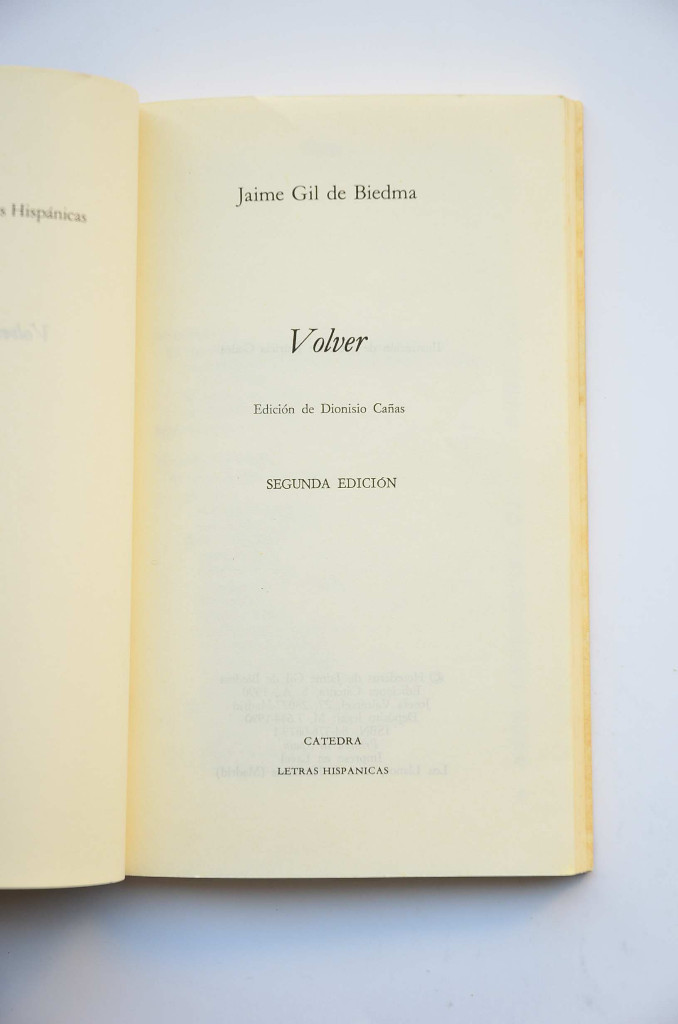 Libros: Volver - GIL DE BIEDMA, Jaime - Foto 2