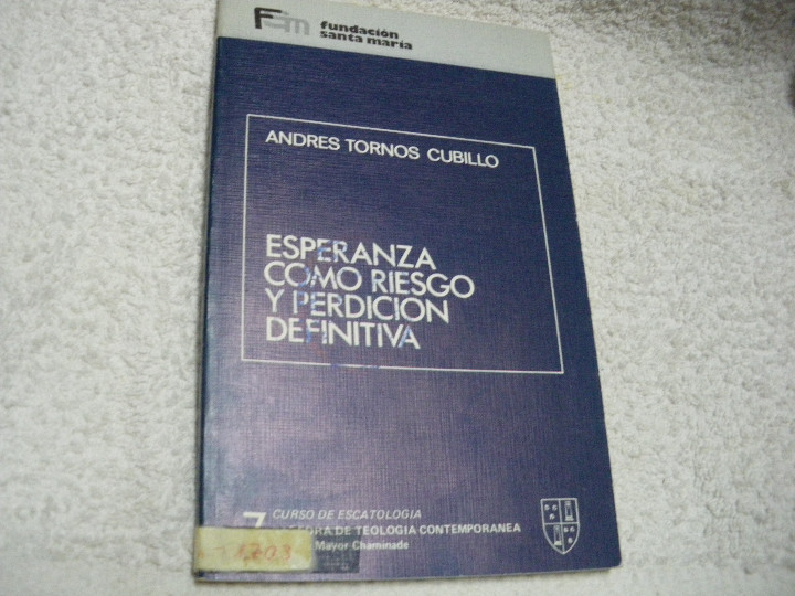 Libros: ESPERANZA COMO RIESGO Y PERDICI&Oacute;N DEFINITIVA - Andr&eacute;s Tornos Cubillo - Foto 1