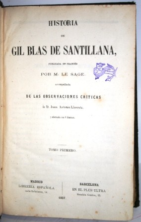 Libros: Historia de Gil Blas de Santillana. 2 tomos - LE SAGE, M. - Foto 2