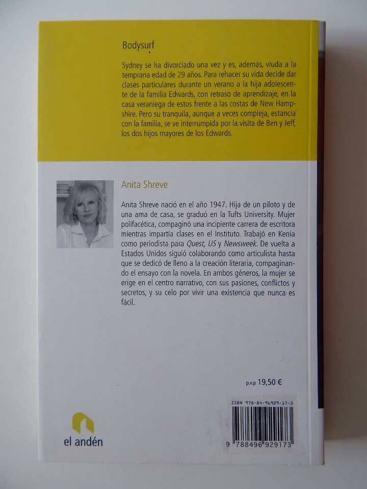 Libros: Bodysurf - Anita Shreve - Foto 2