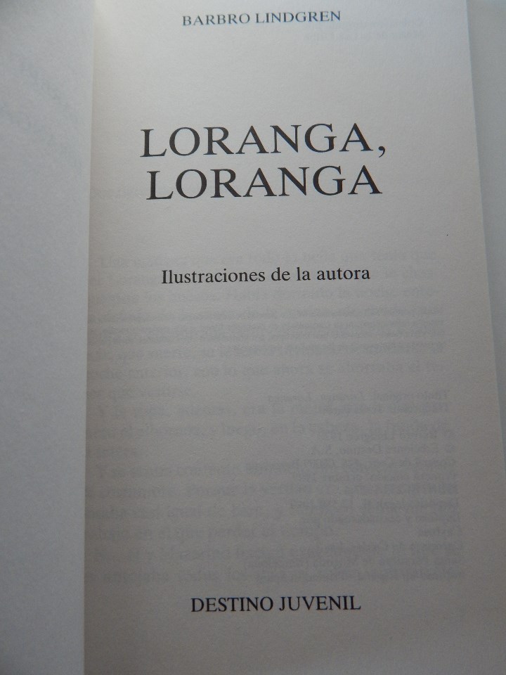 Libros: Loranga, Loranga - Barbro Lindgren, 1989 - Foto 4