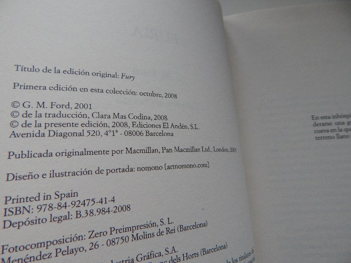 Libros: Furia - G. M. Ford / Libro - Foto 4