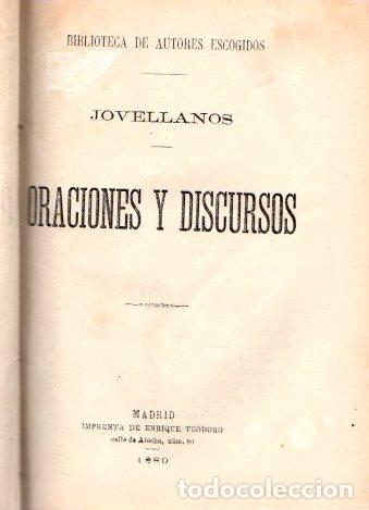 Libros: Oraciones y discursos - Jovellanos - Foto 1
