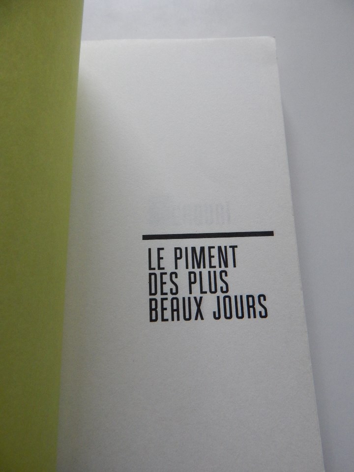 Libros: Le piment des plus beaux jours - J&eacute;r&ocirc;me Nouhoua&iuml; - Libro en franc&eacute;s - Foto 3