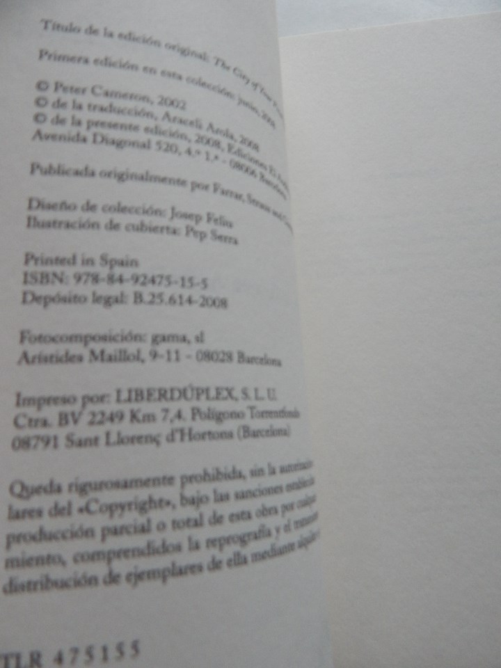 Libros: La ciudad de tu destino final - Peter Cameron - Foto 4