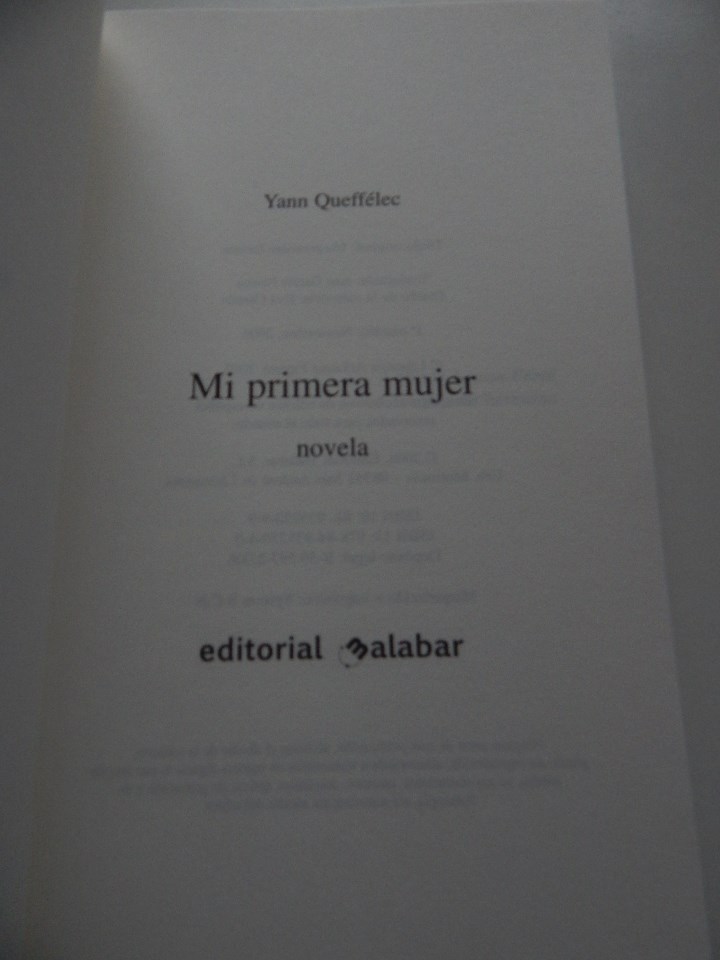 Libros: Mi primera mujer - Yann Queff&eacute;lec - Foto 4