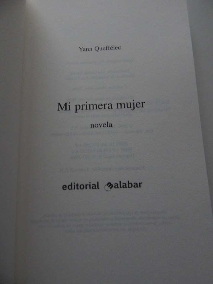 Libros: Mi primera mujer - Yann Queff&eacute;lec - Foto 4
