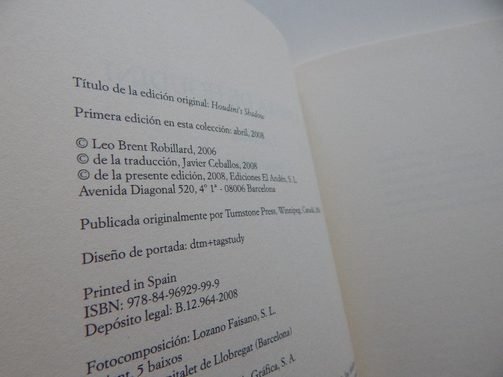 Libros: La sombra de Houdini - Leo Brent Robillard - Foto 5