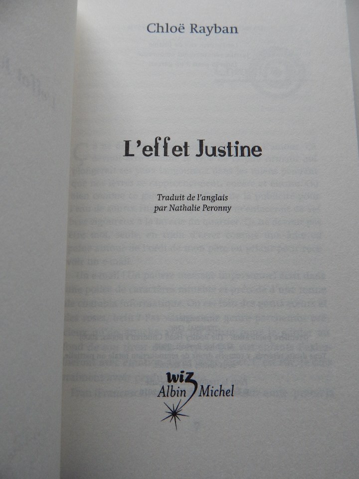 Libros: L&acute;effet Justine - Chlo&euml; Rayban, 2010 - Libro en franc&eacute;s - Foto 4