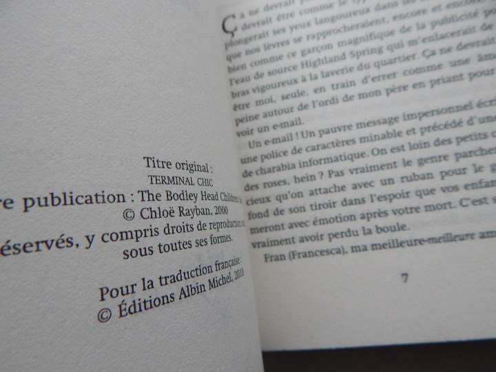 Libros: L&acute;effet Justine - Chlo&euml; Rayban, 2010 - Libro en franc&eacute;s - Foto 5