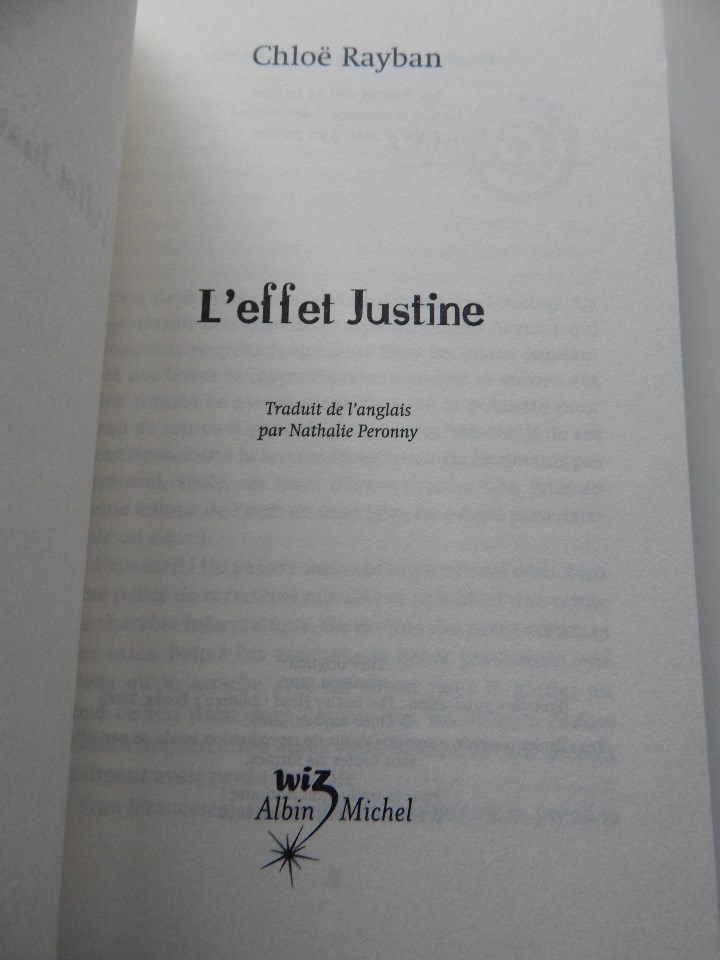 Libros: L&acute;effet Justine - Chlo&euml; Rayban, 2010 - Libro en franc&eacute;s - Foto 4
