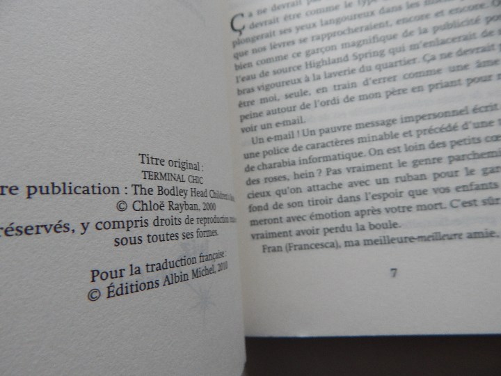 Libros: L&acute;effet Justine - Chlo&euml; Rayban, 2010 - Libro en franc&eacute;s - Foto 5