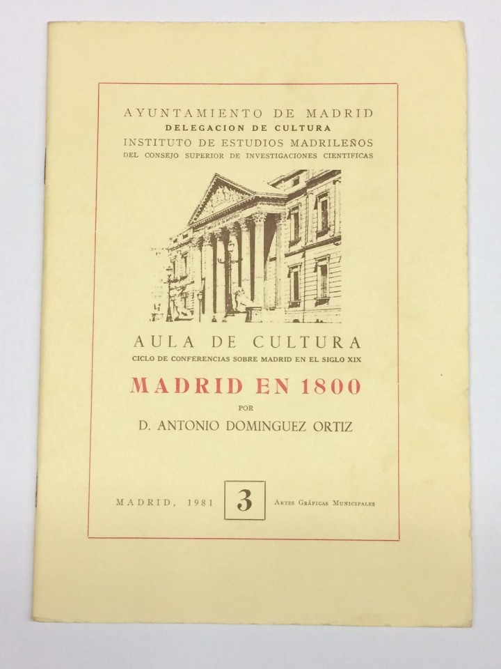 Libros: DOM&Iacute;NGUEZ ORTIZ, Antonio. - Madrid en 1800. - Foto 1