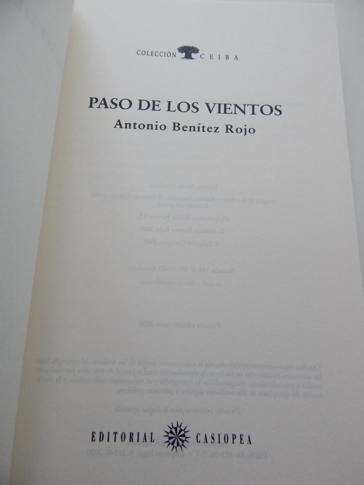 Libros: Paso de los vientos - Antonio Ben&iacute;tez Rojo - Foto 4