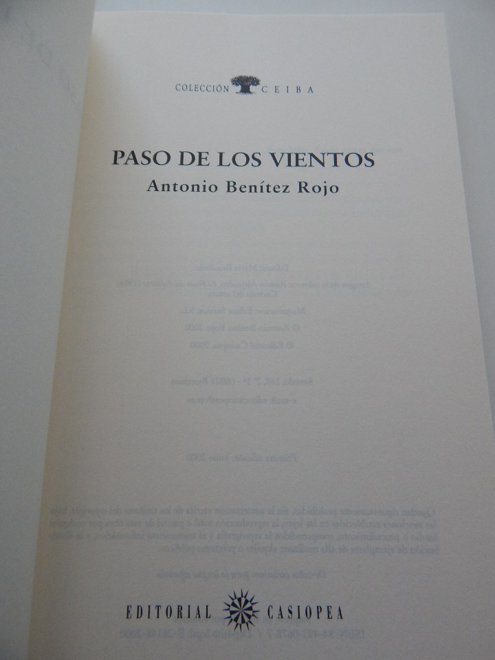 Libros: Paso de los vientos - Antonio Ben&iacute;tez Rojo - Foto 4