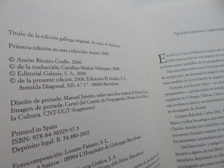 Libros: Los hijos de Bakunin - Ant&oacute;n Riveiro Coello - Foto 5