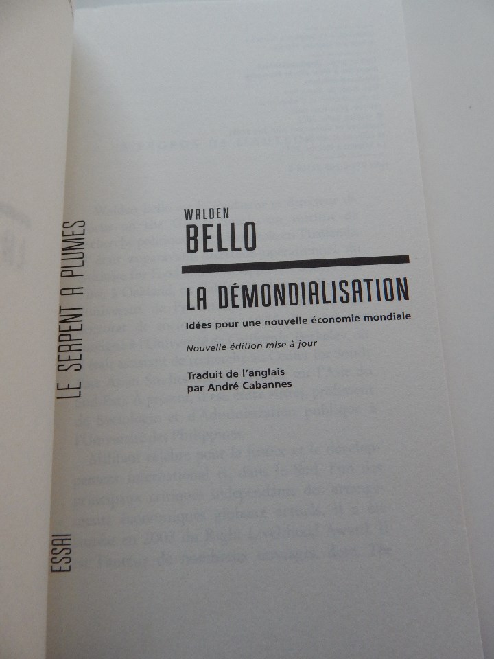 Libros: La d&eacute;mondialisation - Walden Bello, 2011 - Libro franc&eacute;s - Foto 6