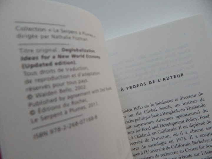 Libros: La d&eacute;mondialisation - Walden Bello, 2011 - Libro franc&eacute;s - Foto 5