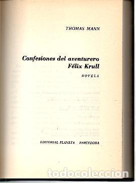 Libros: CONFESIONES DEL AVENTURERO FELIX KRULL. - MANN, Thomas. - Foto 1