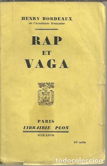 Libros: RAP ET VAGA. - BORDEAUX, Henry. - Foto 1