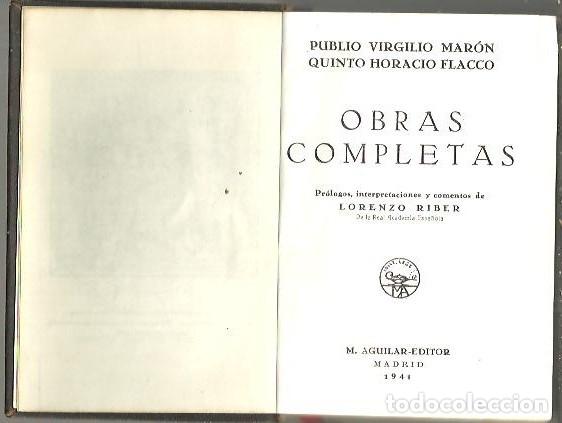 Libros: OBRAS COMPLETAS. - VIRGILIO MARON, Publio. HORACIO FLACO, Quinto. - Foto 1
