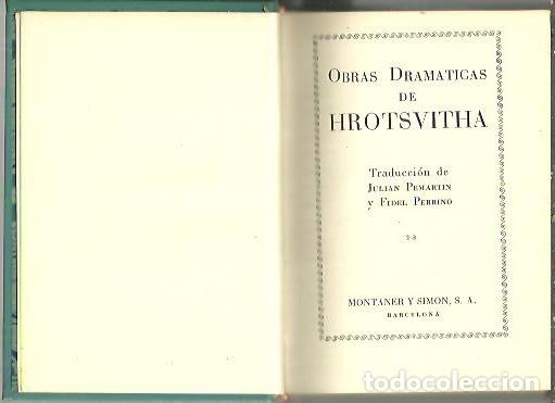 Libros: OBRAS DRAMATICAS DE HROTSVITHA. - HROTSVITHA. - Foto 1