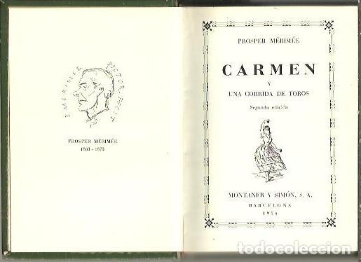 Libros: CARMEN Y UNA CORRIDA DE TOROS. - MERIMEE, Prosper. - Foto 1