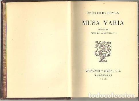 Libros: MUSA VARIA. - QUEVEDO, Francisco de. - Foto 1
