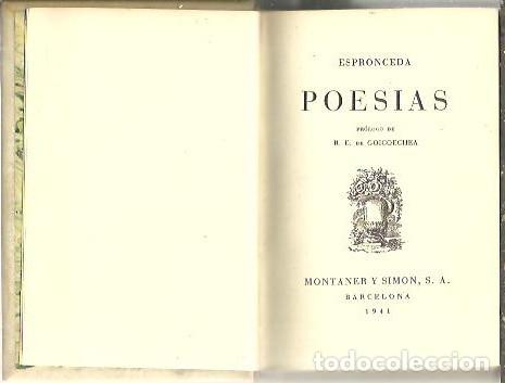 Libros: POESIAS. - ESPRONCEDA, Jos&eacute; de. - Foto 1