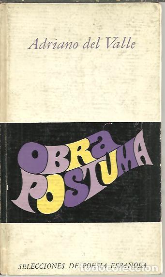 Libros: OBRA POSTUMA. - VALLE, Adriano del. - Foto 1