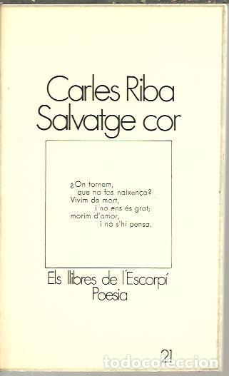 Libros: SALVATGE COR. - RIBA, Carles. - Foto 1
