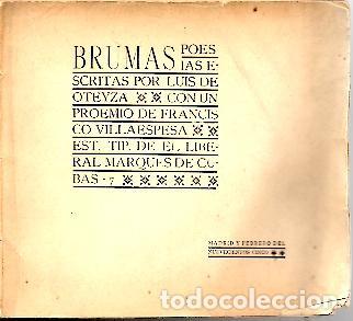 Libros: BRUMAS. - OTEYZA, Luis de. - Foto 1
