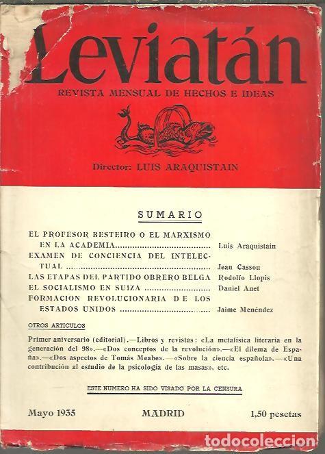 Libros: LEVIATAN. A&Ntilde;O II. NUM. 13. - REVISTA. - Foto 1