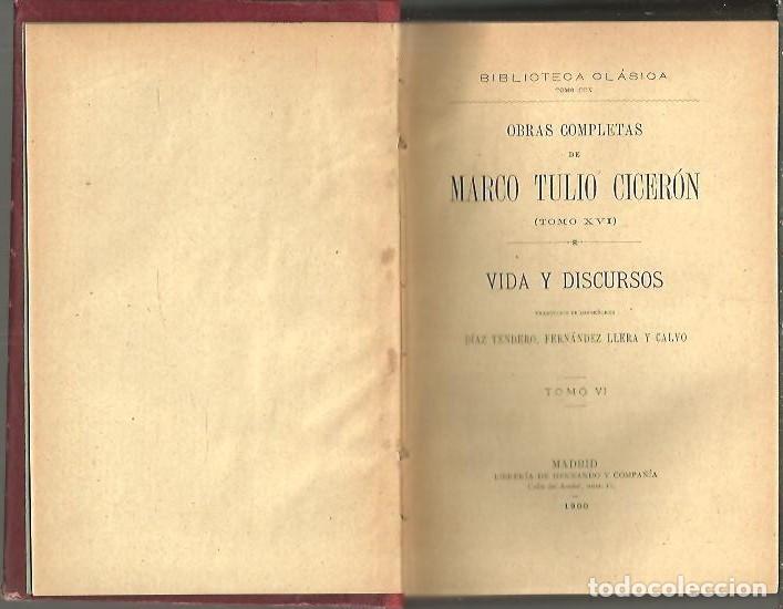 Libros: VIDA Y DISCURSOS. TOMO VI. - CICERON, Marco Tulio. - Foto 1
