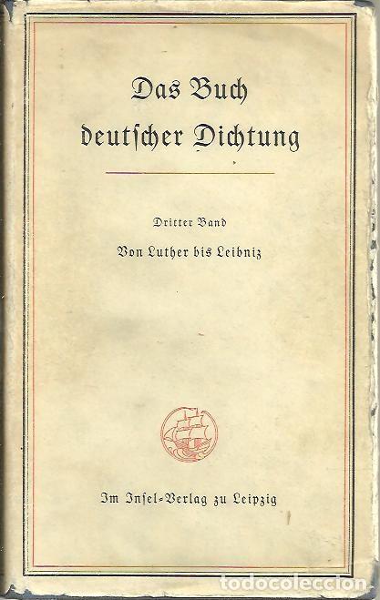 Libros: DAS BUCH DEUTSCHER DICHTUNG. - ANONIMO. - Foto 1