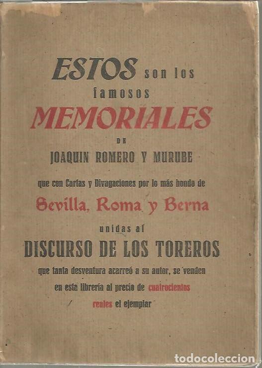 Libros: MEMORIALES Y DIVAGACIONES. - ROMERO Y MURUBE, Joaqu&iacute;n. - Foto 1