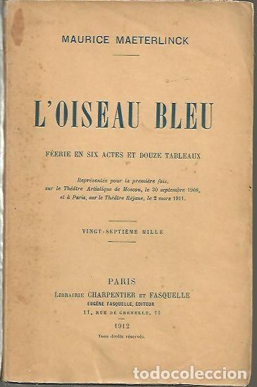 Libros: LOISEAU BLEU. - MAETERLINCK, Maurice. - Foto 1