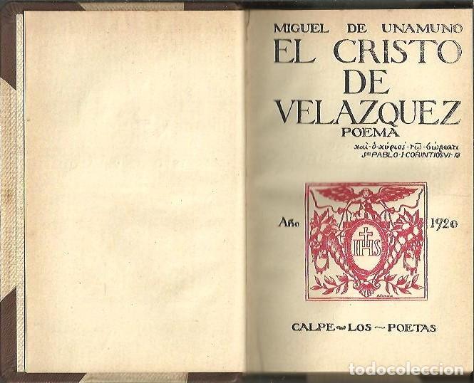 Libros: EL CRISTO DE VELAZQUEZ. - UNAMUNO, Miguel de. - Foto 1