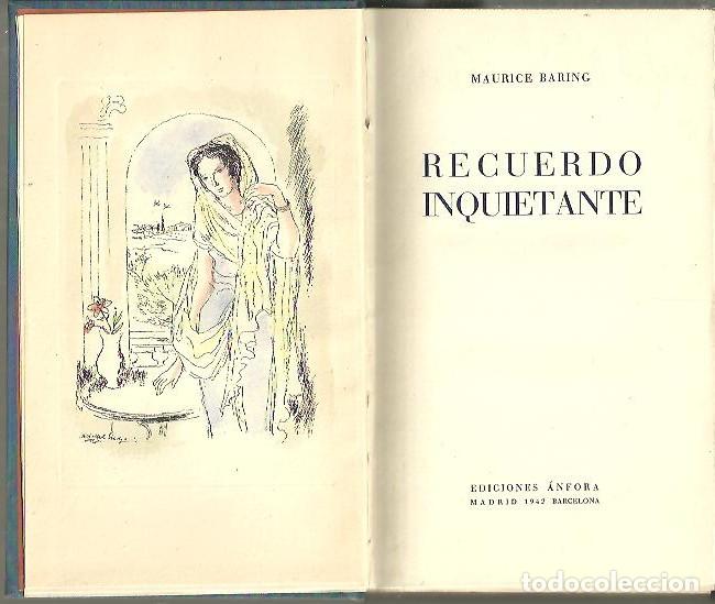 Libros: RECUERDO INQUIETANTE. - BARING, Maurice. - Foto 1